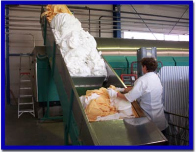 Beladung einer Takt-Waschanlage mit Schmutzw�sche